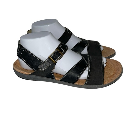 Spenco Women's Sandals Size 9 Black Leather Strappy Arch Support Comfort - Picture 1 of 13